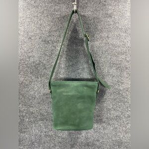 Coach Vintage 4933 Bucket bag crossbody Green Nubuck Leather purse Excellent